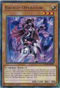 3X Yugioh FLOD-EN003 Backup Operator Rare 1ST ED NM - Image 1