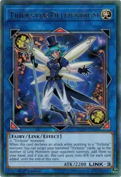 3X Yugioh FLOD-EN040 Trickstar Delfiendium Rare 1ST ED NM - Image 1