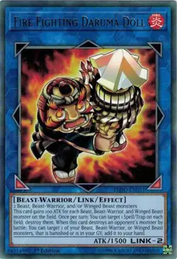 3X Yugioh FLOD-EN051 Fire Fighting Daruma Doll Rare 1ST ED NM - Image 1