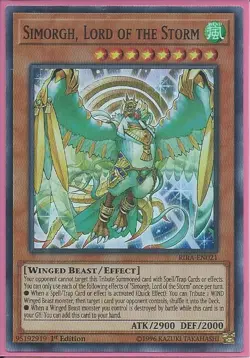 3x Yugioh RIRA-EN021 Simorgh, Lord of the Storm Super Rare Near Mint 1st Edition - Image 1