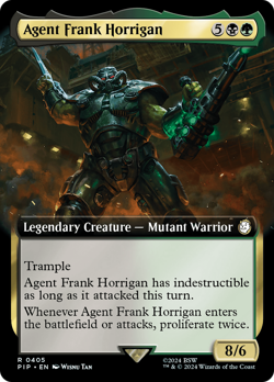 Agent Frank Horrigan (Extended Art 405) FOIL Fallout PLD Rare MTG CARD ABUGames - Image 1