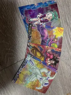 Dragon Ball Card Set of 4 Hologram Goku Frieza Piccolo Chichi Used - Image 1