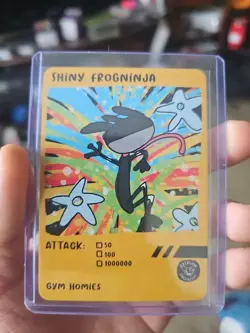 Pokenot Shiny Frogninja Patreon Exclusive Dysfunctional Passholder Pokemon Card - Image 1
