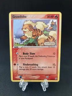 Pokemon Growlithe Fire Type Card Legend Maker 63/92 Holo Trading Card - Image 1