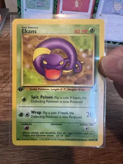 Vintage Pokemon Card TCG Ekans Fossil Set 46/62 Regular 1st Edition Common LP - Image 2