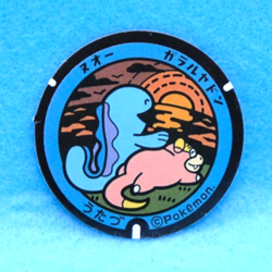 Quagsire Galarian Slowpoke Pokemon Manhole Type Sticker Nintendo Japanese F/S - Image 1