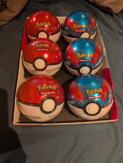 Pokemon TCG 2022 Poke Ball Tin Lot 6 Metal Tins English Booster 3 Cards - Image 2