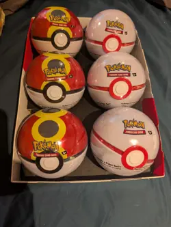Pokemon TCG 2022 Poke Ball Tin Lot 6 Metal Tins English Booster 3 Cards - Image 3