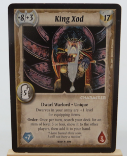 WARLORD Saga of the Storm CCG Dwarf Character Card KING XOD 020/295 - Image 1