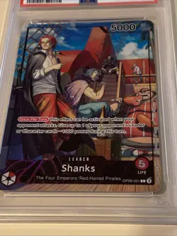 2022 One Piece Card Game: Promos English Shanks (2025 Magazine Promo) PSA 9 MINT - Image 3