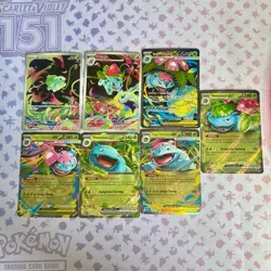 Bulbasaur, Ivysaur, Mega Venusaur EX 155/132 Full Art Holo Pokemon Card LOT - Image 1