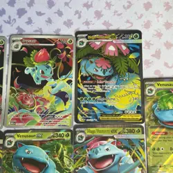 Bulbasaur, Ivysaur, Mega Venusaur EX 155/132 Full Art Holo Pokemon Card LOT - Image 3