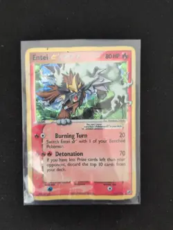 Entei Gold Star 113/115 Unseen Forces Pokemon TCG Card Holo Rare (WATER DAMAGED) - Image 1