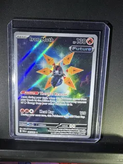 Pokemon TCG Iron Moth Paradox Rift Holo Card 187/182 Illustration Rare - Image 1