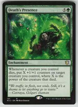 Death's Presence Normal R Commander: Innistrad: Midnight Hunt 137 NM - Image 1