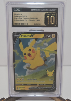 Pokemon Pikachu V SWSH143 Black Star Promo VMax (2021) CGC Pristine 10 - Image 1
