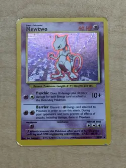 1999 Pokemon Mewtwo Base Set holo 10/102 - Image 1