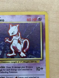 1999 Pokemon Mewtwo Base Set holo 10/102 - Image 4