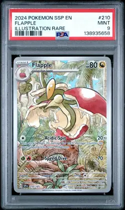 2024 POKEMON SSP EN-SURGING SPARKS 210 FLAPPLE ILLUSTRATION RARE PSA 9 - Image 1