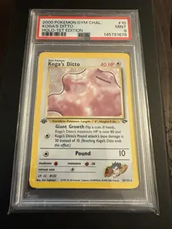 Wizards of the Coast 2000 Gym Challenge Koga's Ditto Holo 1st Ed PSA 9 10/132 EN - Image 1