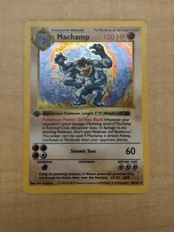 1999 Pokemon 1st Edition Machamp Shawdowless Holo 8/102 - Image 1