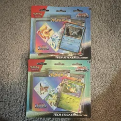 Pokemon TCG Scarlet & Violet Prismatic Evolutions Tech Sticker 3 Packs Promo - Image 1