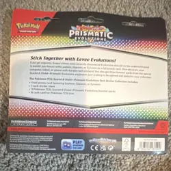Pokemon TCG Scarlet & Violet Prismatic Evolutions Tech Sticker 3 Packs Promo - Image 3