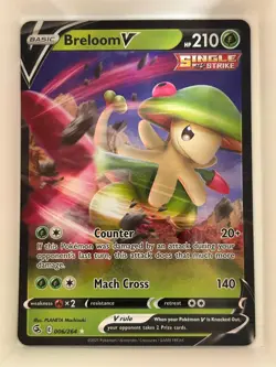 Breloom V 006/264 Holo V Rare Fusion Strike Pokemon NM - Image 1