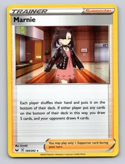 Marnie 169/202 Holo Rare Sword & Shield Pokemon Holo NM - Image 1