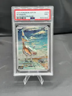 Pokemon TCG sv08: Surging Sparks Skarmory 209/191 IR Holo PSA 9 English - Image 1