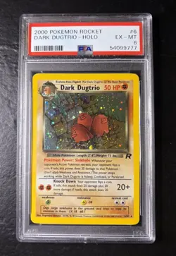 Dark Dugtrio Holo 6/82 - Pokemon Rocket 2000 - Graded PSA 6 - EX/MT - Image 1