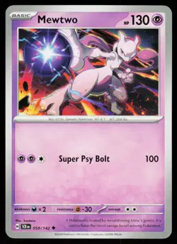 Mewtwo 59/142 Uncommon Stellar Crown Pokemon Near Mint - Image 1