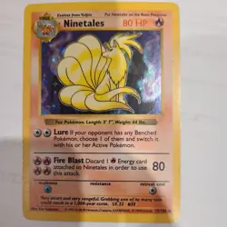 Pokemon TCG Ninetales 12/102 Base Set Holo Rare - Near Mint Condition 1999 - Image 1