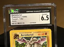 1999 Pokemon Aerodactyl Fossil Holo #1 CGC 6.5 - Image 2