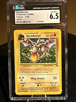 1999 Pokemon Aerodactyl Fossil Holo #1 CGC 6.5 - Image 4