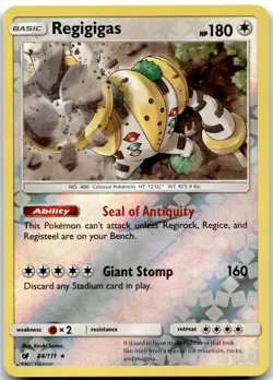 Pokemon Regigigas Crimson Invasion SM04 #84/111 Holo Rare Reverse Holo LP - Image 1