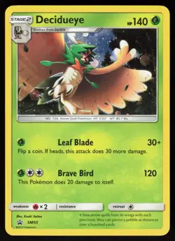 Decidueye - SM55 Holo Promo Sun & Moon Promo Pokemon Holo Lightly Played - Image 1