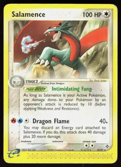 Salamence 19/97 Rare Dragon Pokemon Damaged - Image 1