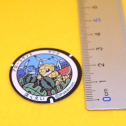 Alolan Sandshrew Pokemon Manhole Type Seal Sticker Nintendo Japanese F/S - Image 2