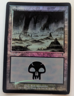Magic Mtg FOIL Core Set 7th Edition Swamp #347 moderately played - Image 1