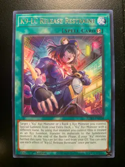 Justice Hunters Yu-Gi-Oh! TCG JUSH-EN038 K9-LC Release Restraint 1st Ed - Image 1