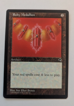 Magic Mtg Tempest Ruby Medallion Heavily Played - Image 1
