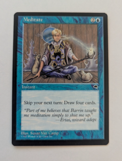 Magic Mtg Tempest Meditate Lightly played - Image 1