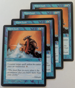 Magic Mtg Stronghold Mana Leak x4 Lightly played - Image 1
