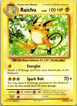 Raichu (XY Evolutions) 36/108 Rare Deck Exclusives Pokemon Near Mint - Image 1