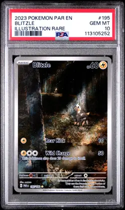 2023 POKEMON PAR EN-PARADOX RIFT ILLUSTRATION RARE #195 BLITZLE PSA 10 - Image 1