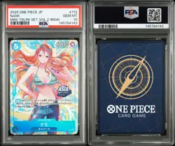 2025 One Piece JP NAMI Mini-Tin Pack Set Vol.2 Bisai #112 PSA 10 - Image 3