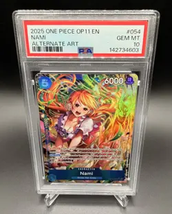2025 ONE PIECE OP11-A FIST OF DIVINE SPEED ALTERNATE ART #054 NAMI PSA 10 - Image 3