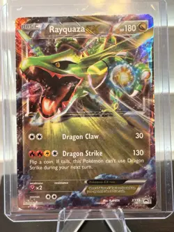 Pokemon TCG XY73 Rayquaza EX Black Star Promo Ultra Rare Holo Card USED - Image 1