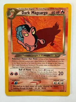 Pokemon Card - Dark Magcargo 18/105 Non-Holo Rare - WOTC Neo Destiny - MP - Image 1